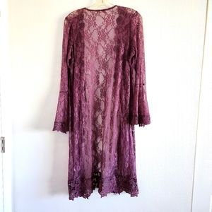 Plum Lace Kimono Style Duster Size 1